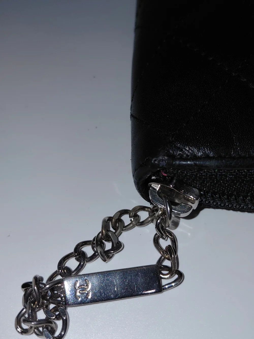 CHANEL Cambon Ligne Black Quilted Zip-Around Wallet with White CC Coco Mark